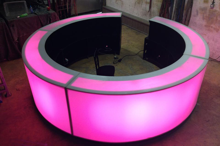 Circular LED Mobile Bars for Weddings